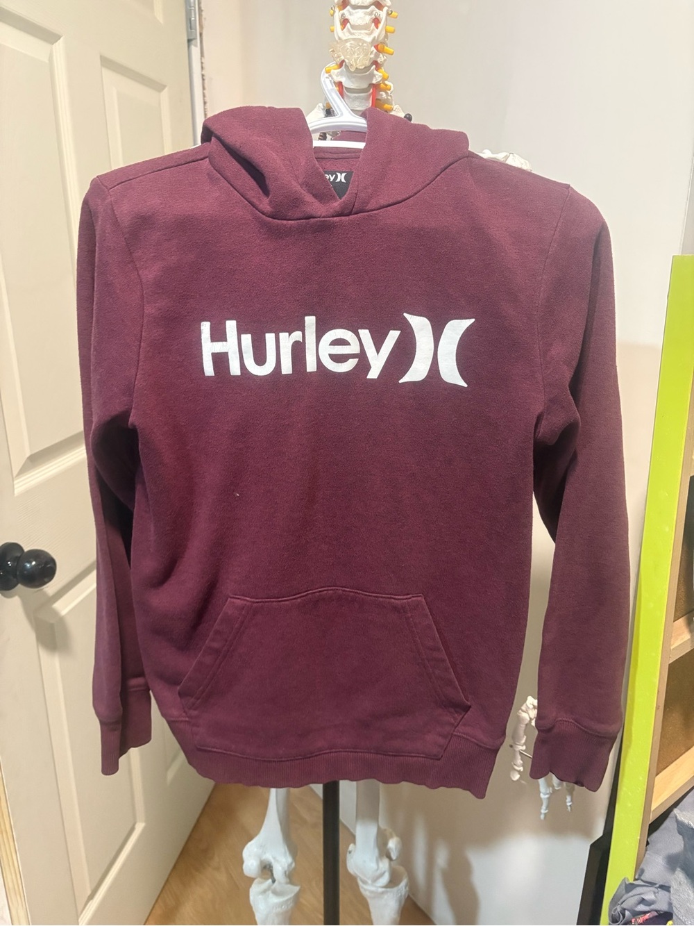 Hurley Maroon Hoodie with White Logo